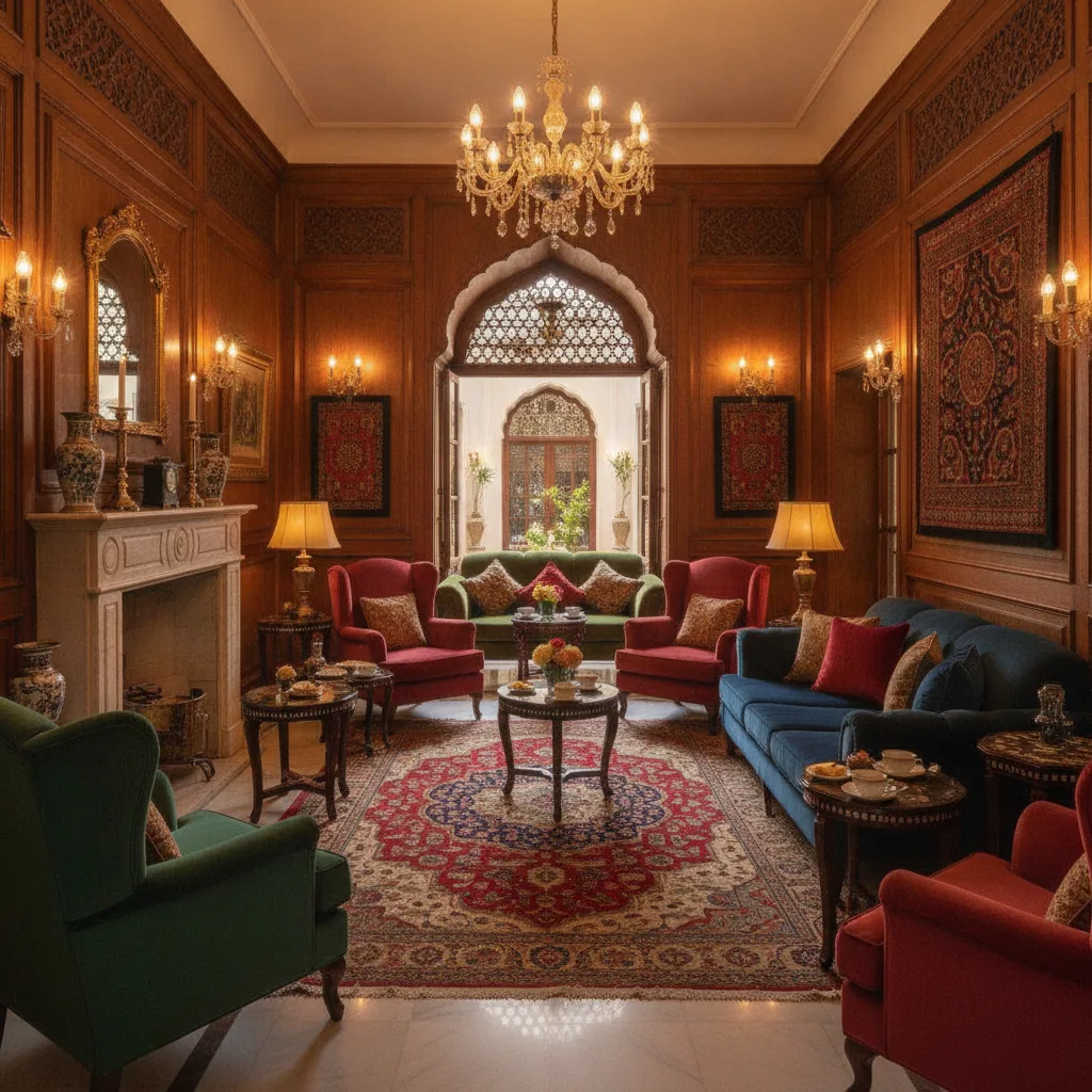 elegant heritage hotel interior lounge at Manor House,