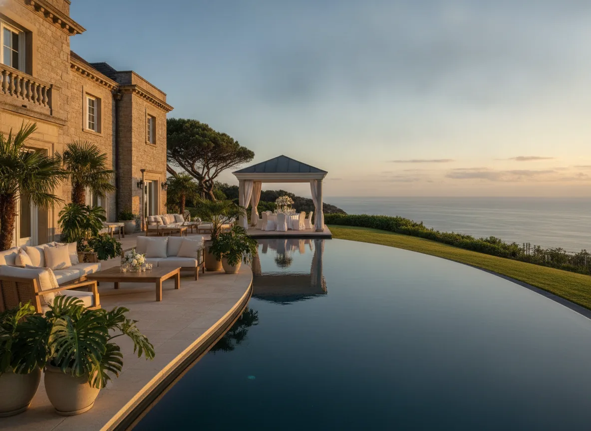 Elevated resort-lifestyle aesthetic, serene and luxurious mood, soft
